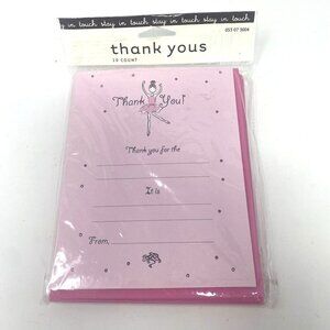 Target Pink Ballerina Kids Thank You Cards Envelopes 10 Count Gifts Stationery